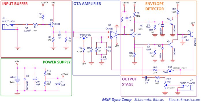 MXR Dyna Comp schematic blocks